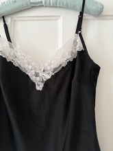 Load image into Gallery viewer, Black and White Lace Trim Cami
