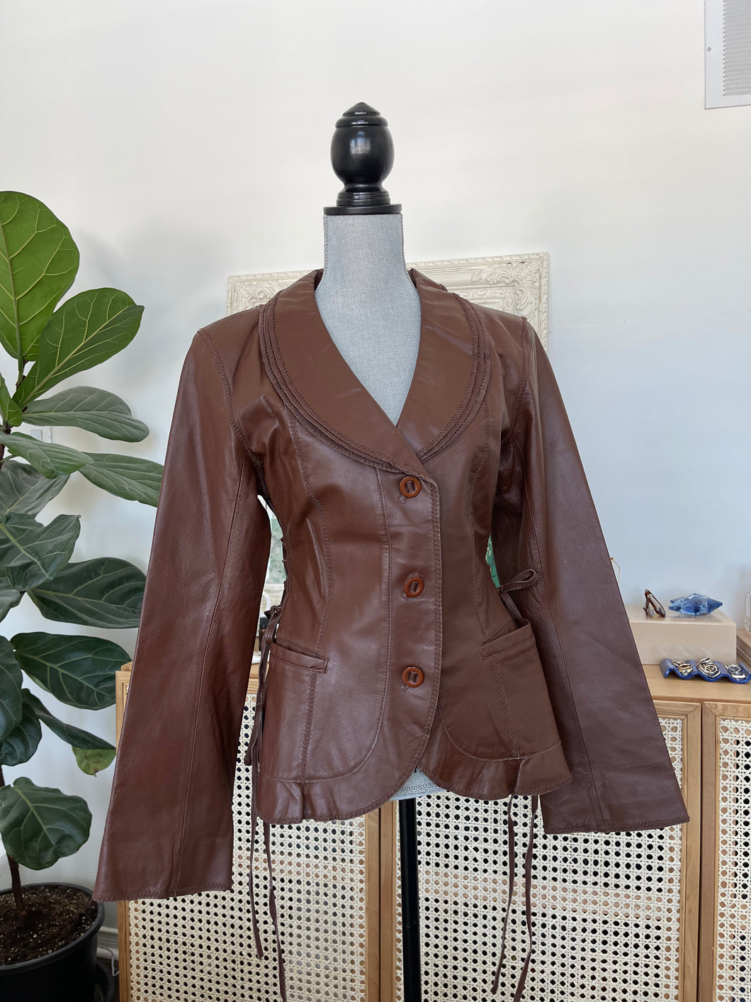 Brown Leather Blazer