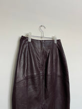 Load image into Gallery viewer, Burgundy Leather Pencil Skirt
