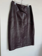 Load image into Gallery viewer, Burgundy Leather Pencil Skirt
