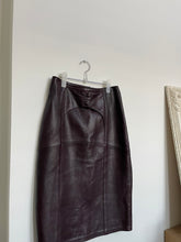 Load image into Gallery viewer, Burgundy Leather Pencil Skirt
