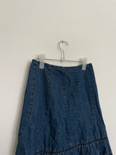 Load image into Gallery viewer, Denim Ruffle Bottom Skirt
