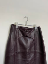 Load image into Gallery viewer, Burgundy Leather Pencil Skirt
