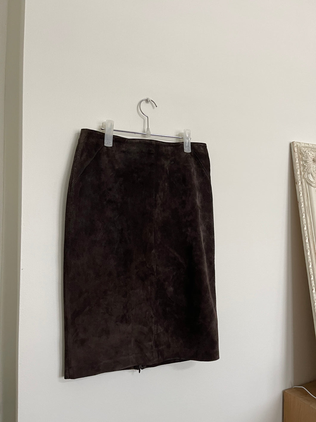 Danier Brown Suede Pencil Skirt