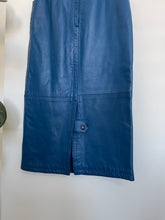 Load image into Gallery viewer, Vintage Blue Leather Midi Skirt
