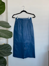 Load image into Gallery viewer, Vintage Blue Leather Midi Skirt
