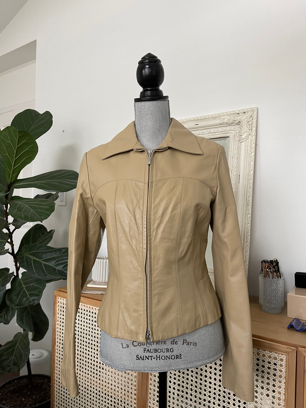 Tan Danier Leather Zip Up