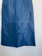 Load image into Gallery viewer, Vintage Blue Leather Midi Skirt
