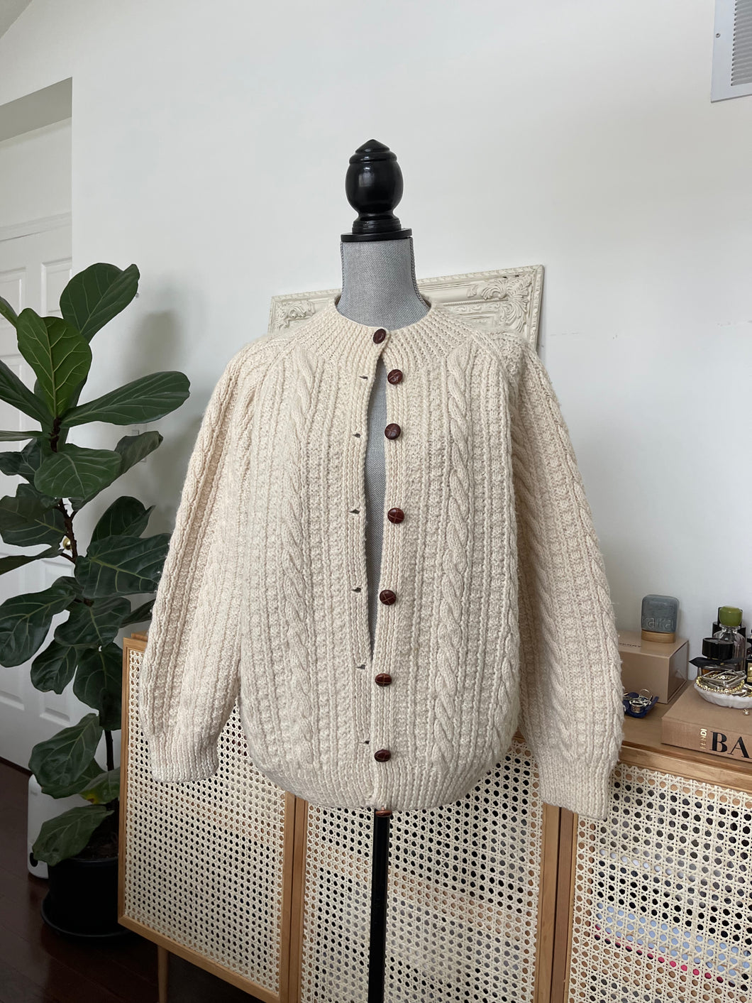 Cream Cable Knit Cardigan