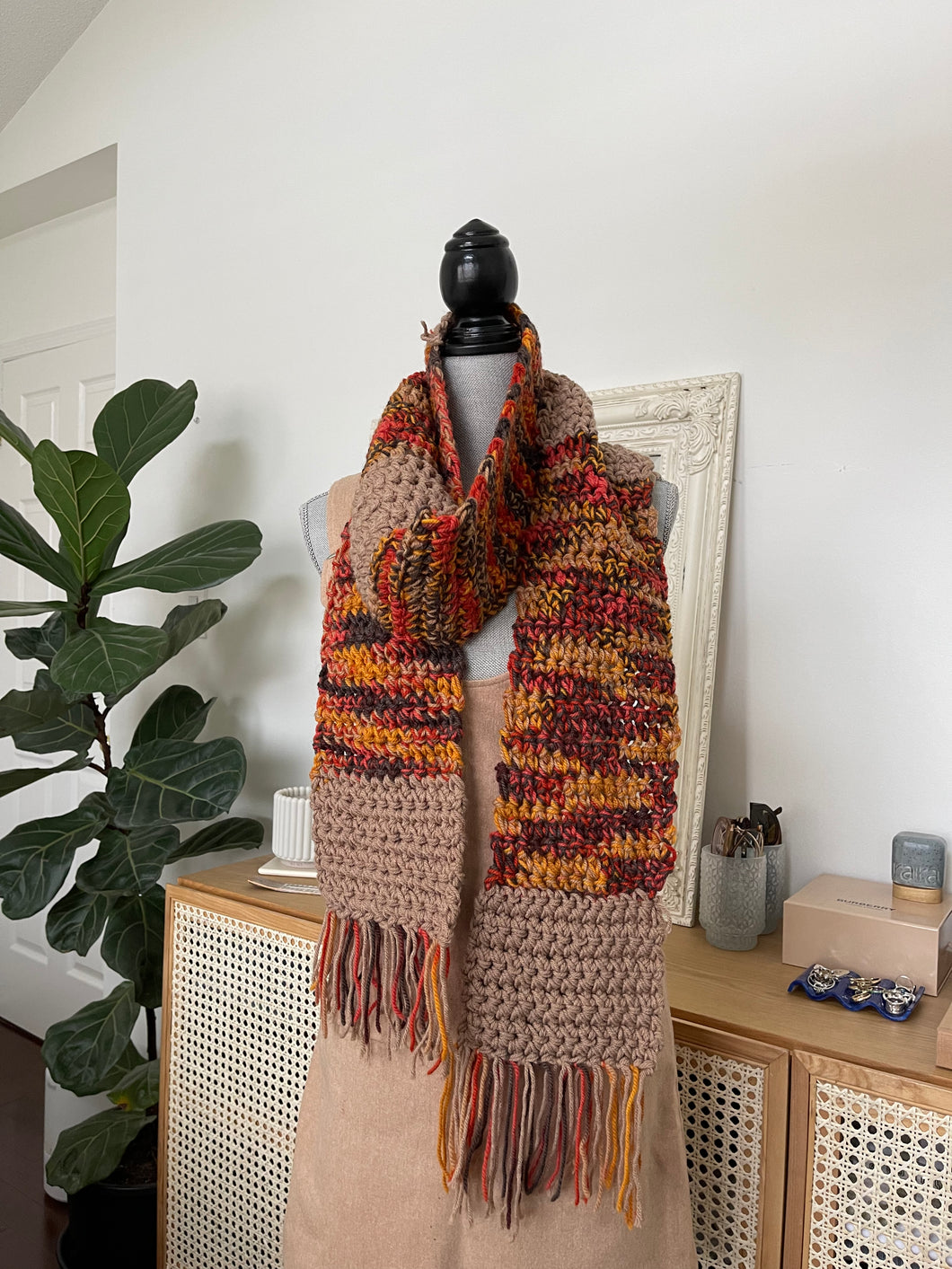 Orange and Brown Speckled Scarf