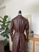 Load image into Gallery viewer, Brown Leather Trench with Belt
