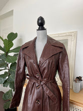 Load image into Gallery viewer, Brown Leather Trench with Belt
