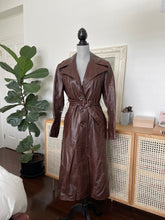 Load image into Gallery viewer, Brown Leather Trench with Belt
