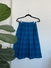 Load image into Gallery viewer, Vintage Blue and Teal Plaid Skirt
