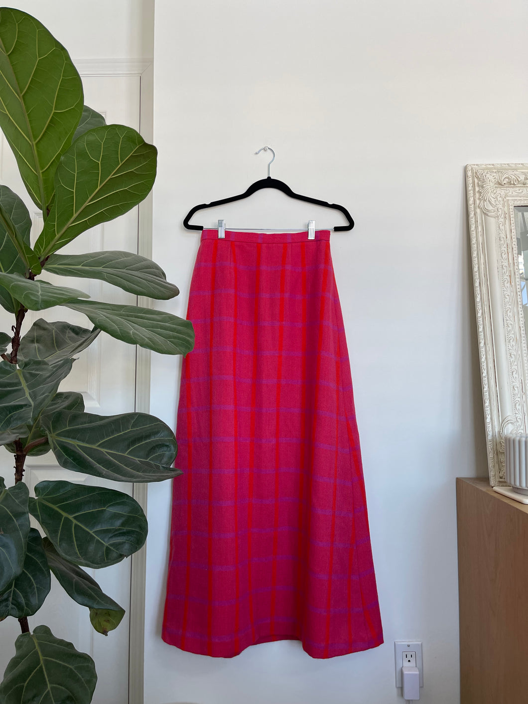 Vintage Pink and Orange Wool Skirt