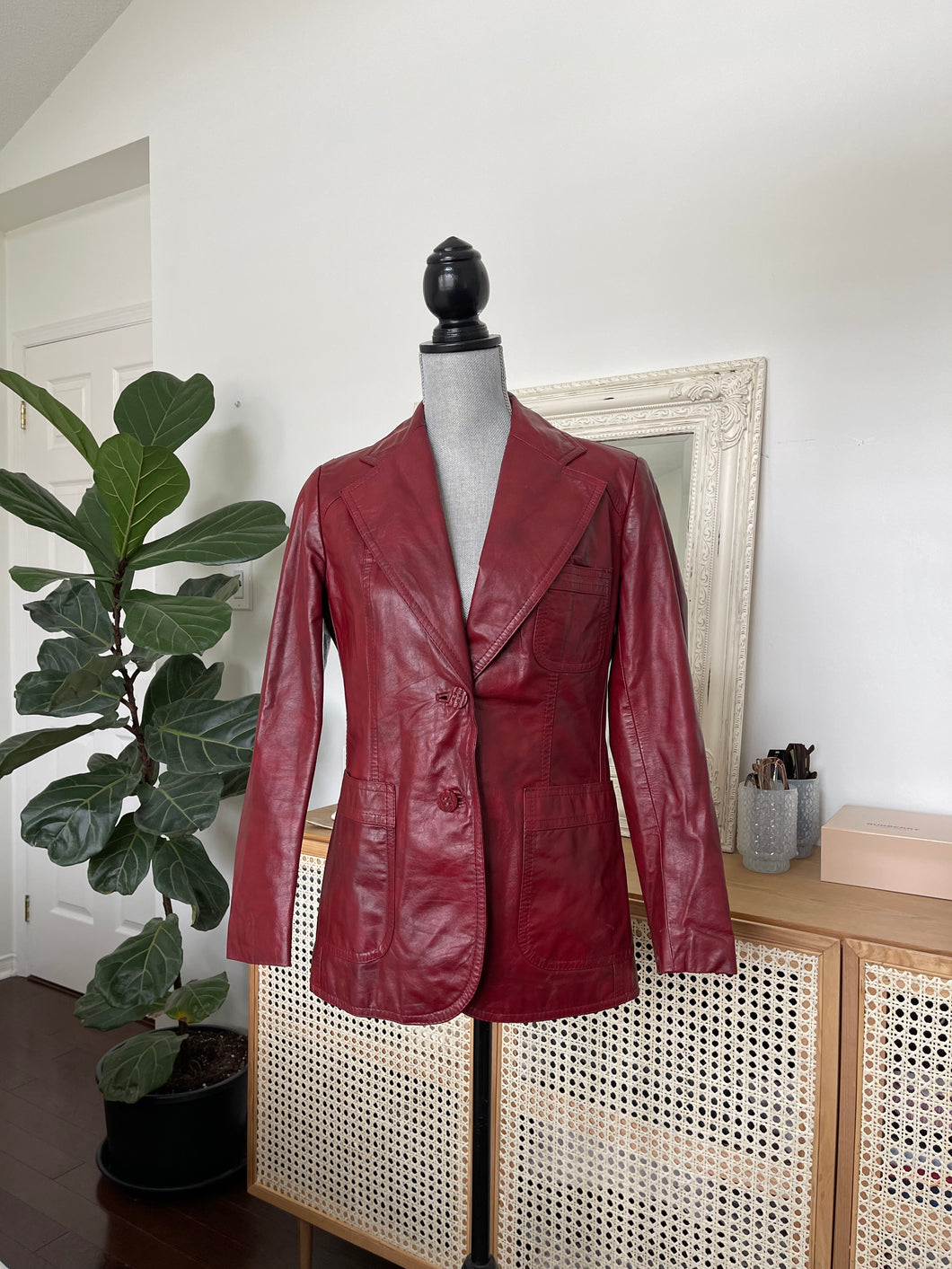 Red Leather Blazer