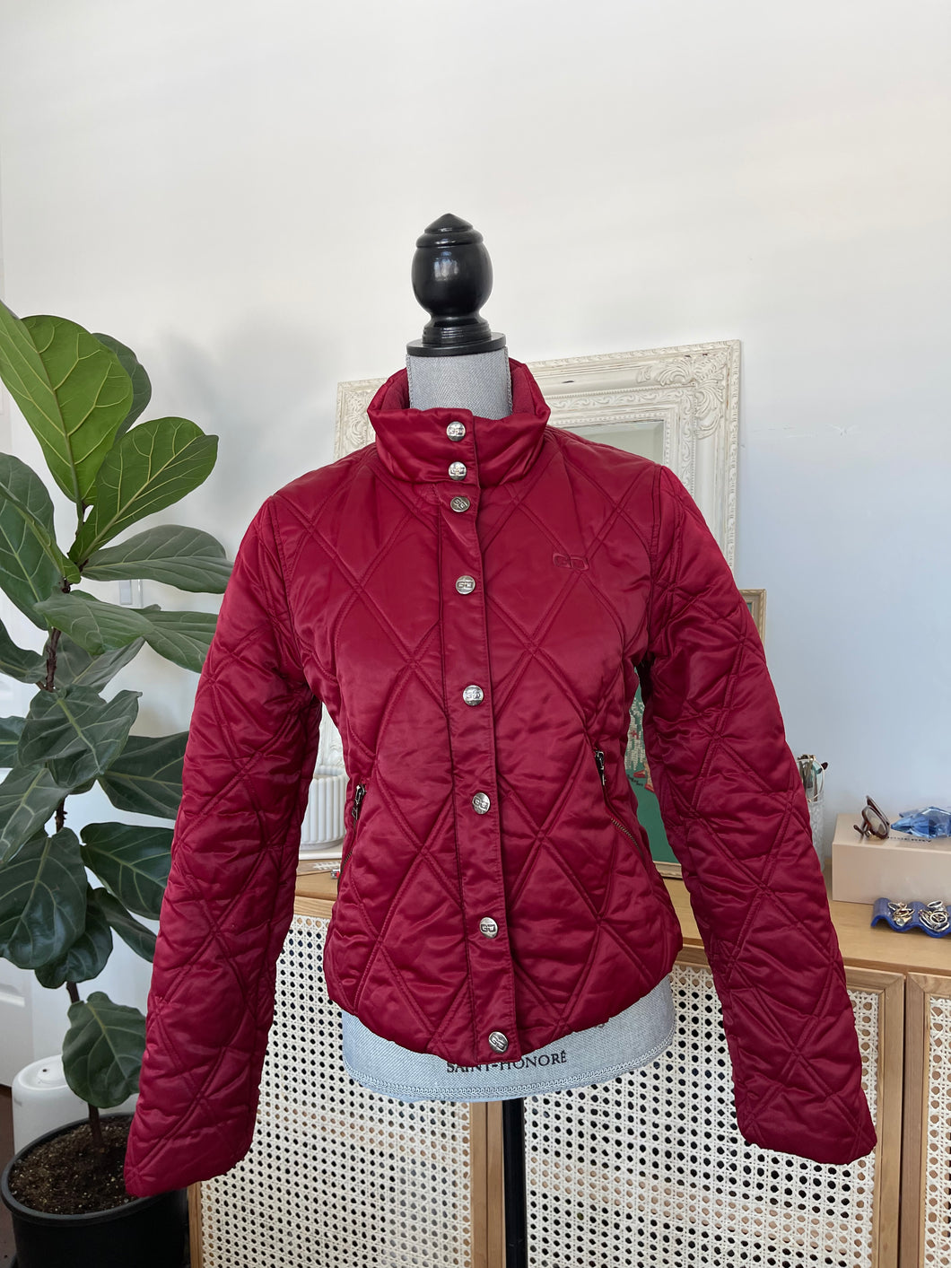 Guess Jeans Burnt Red Quilted Jacket