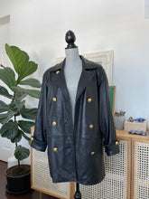 Load image into Gallery viewer, Vintage Danier Double Breasted Leather Jacket with Gold Buttons
