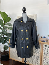 Load image into Gallery viewer, Vintage Danier Double Breasted Leather Jacket with Gold Buttons
